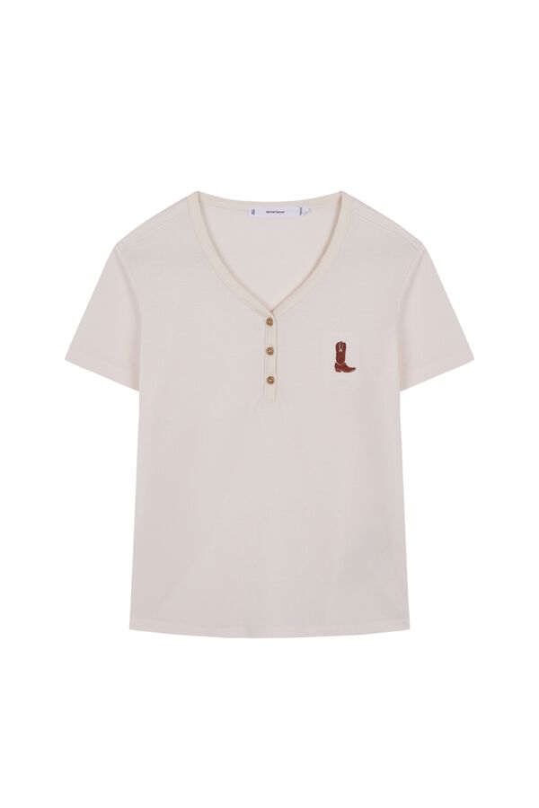 Women'secret Beige short sleeve T-shirt blue