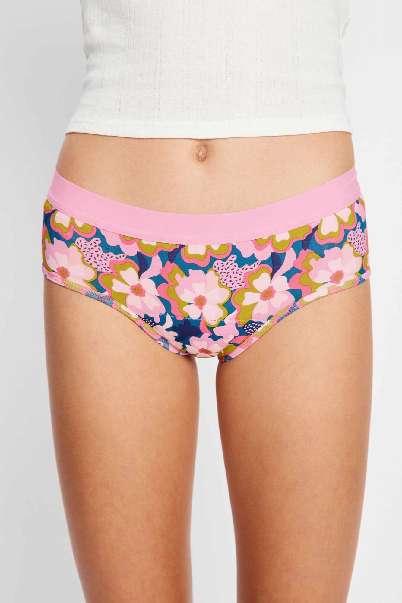 Modibodi Boyleg Menstrual Teen Algod&oacute;n Org&aacute;nico Flujo Abundante Pink