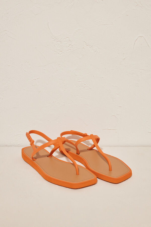 Womensecret Ravne sandale koje se mogu potpuno smociti Narančasta
