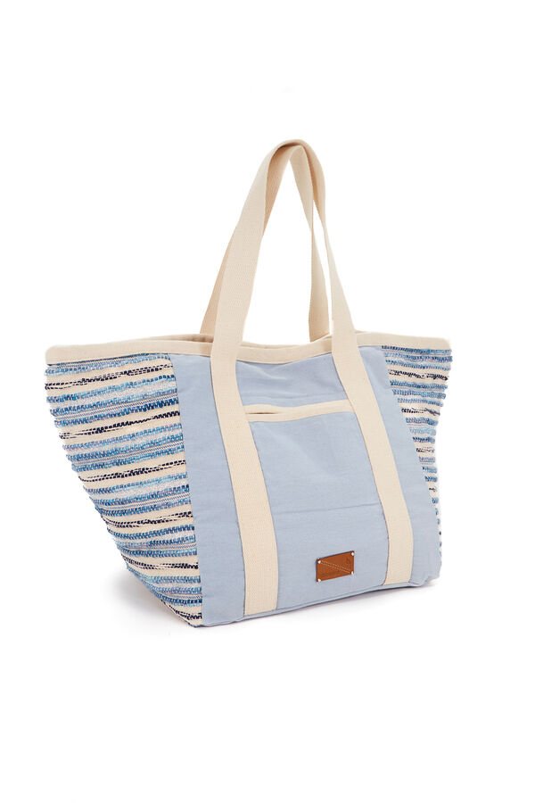 Abbacino Bolsa de playa print rayas azul