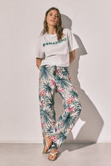 Women'secret Green print long trousers green