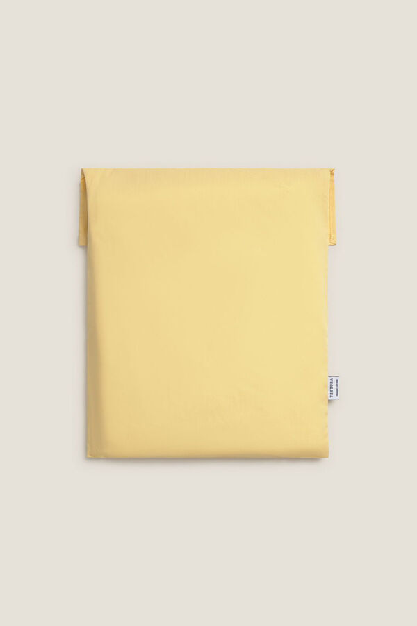 Textura S&aacute;bana bajera ajustable algod&oacute;n org&aacute;nico amarillo