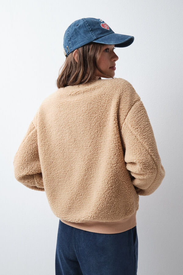 Women'secret Veste en peau de mouton camel camel