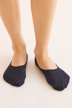 Womensecret Navy blue cotton no-show socks blue