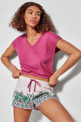 Womensecret  Short pyjamas with printed bottoms rose