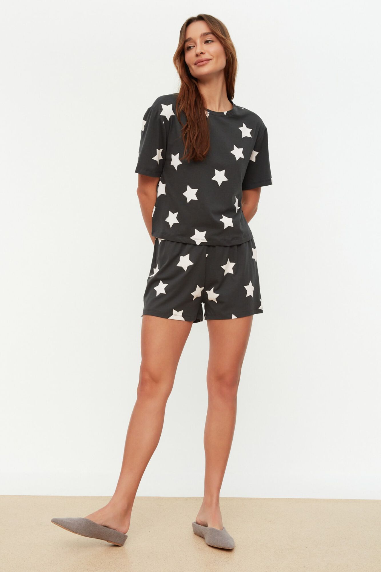 Trendyol Pijama de algod&oacute;n estampado galaxia