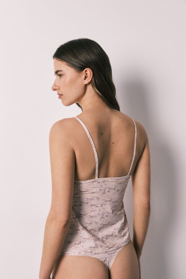 Women'secret Snake print fixed cup T-shirt white