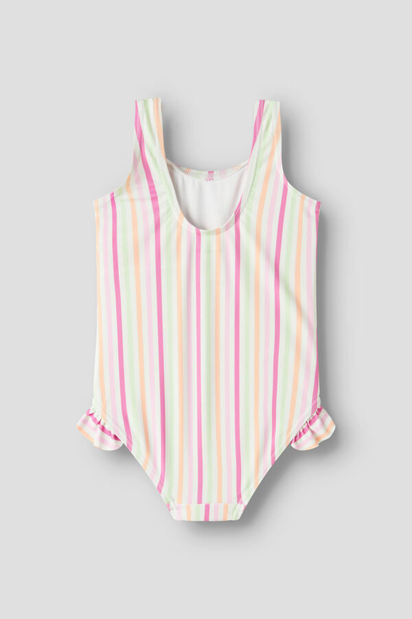 Name it Striped ruffle girl's swimwear pink