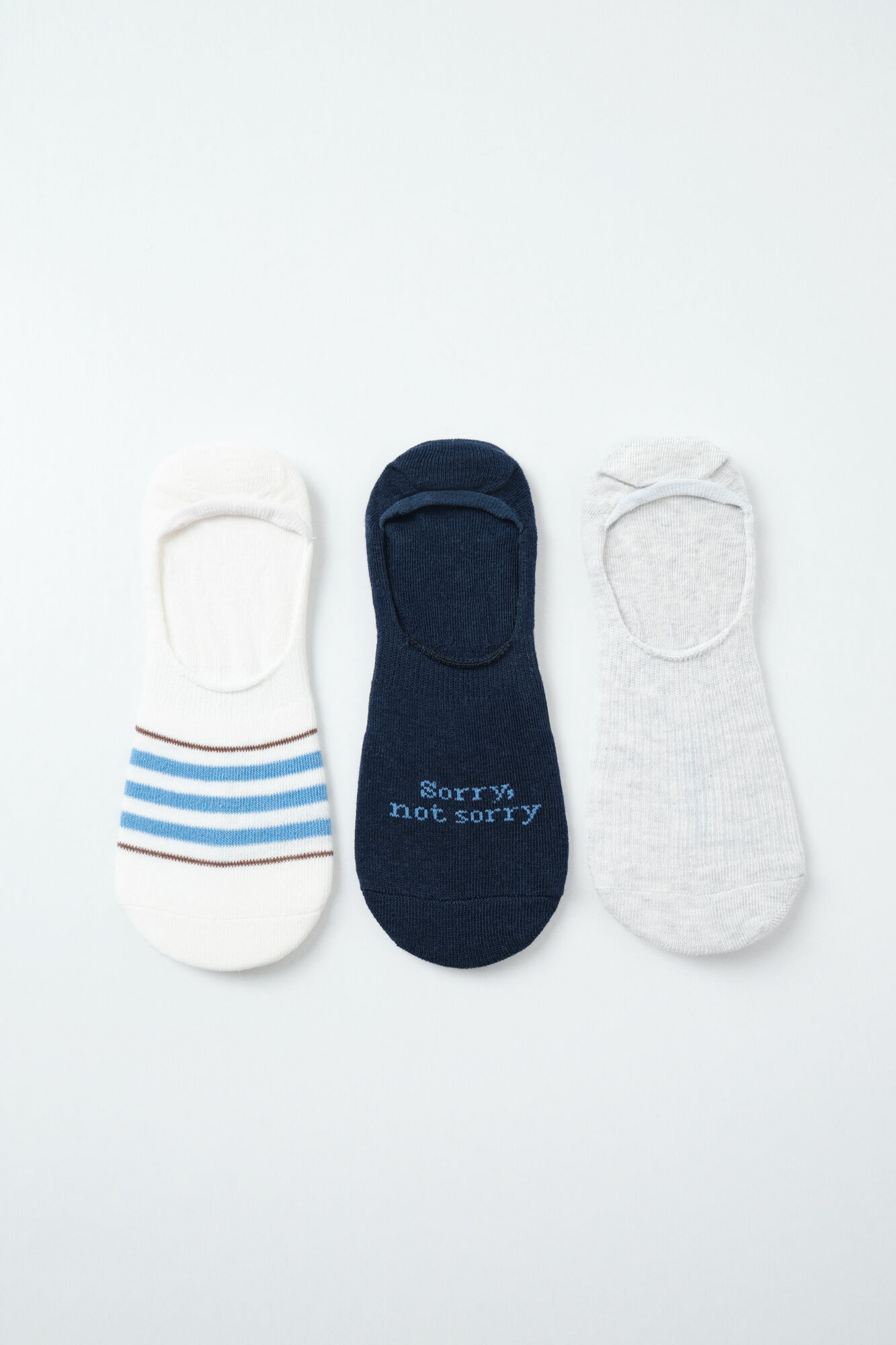 Women'secret Blue and beige print 3-pack socks