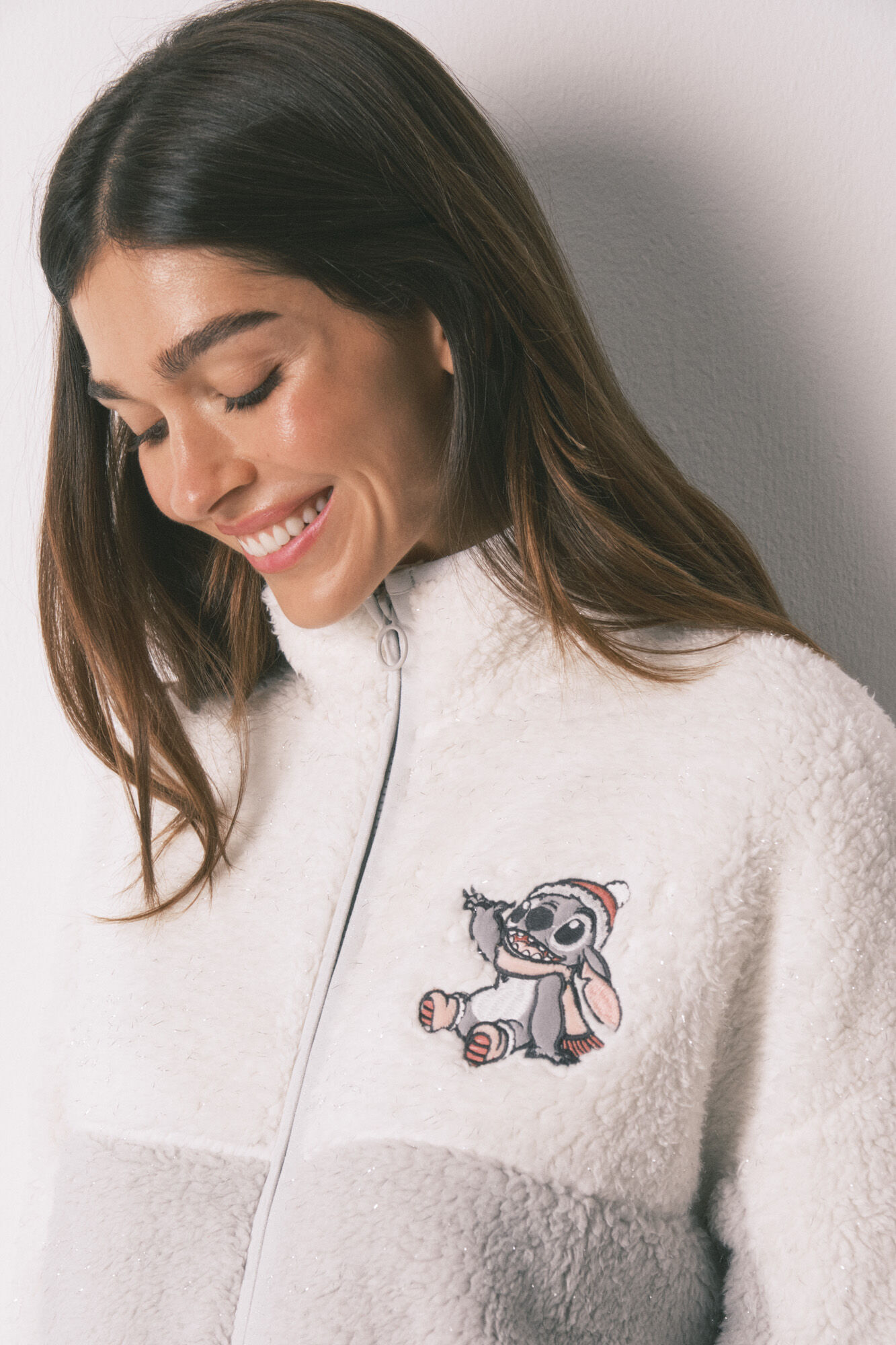 Women'secret Stitch midi faux shearling lurex robe