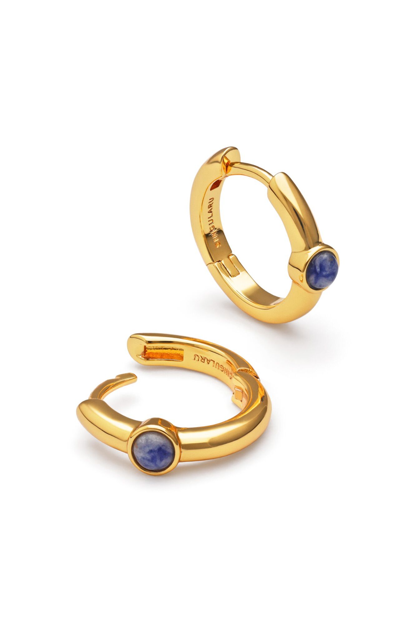 Singularu Ohrringe Creolen Alma Cyanit Goldbad