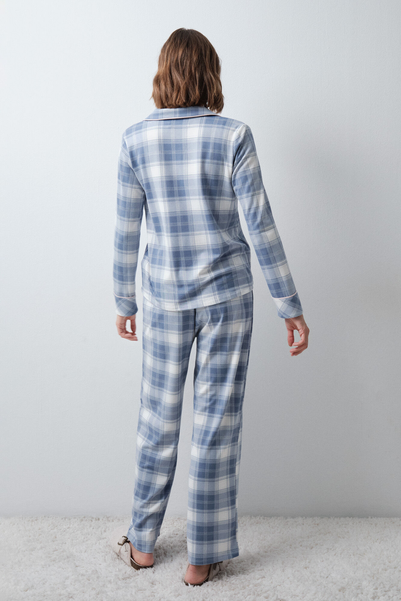 Women'secret Pyjama long chemise &agrave; carreaux