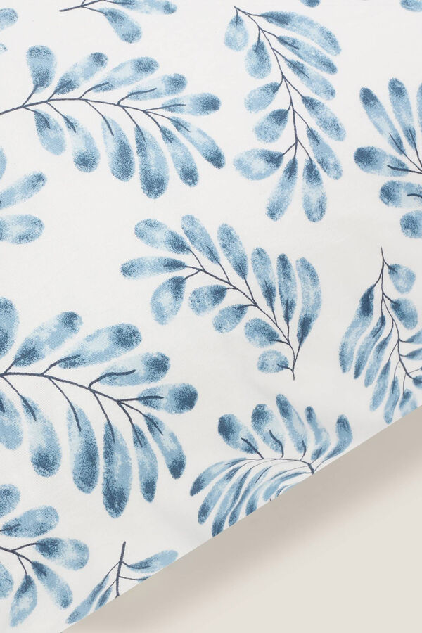 Textura Funda Almohada Algod&oacute;n Hojas blue