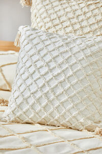 Calma House Kissenbezug mit rautenprägung in königlichem weiß