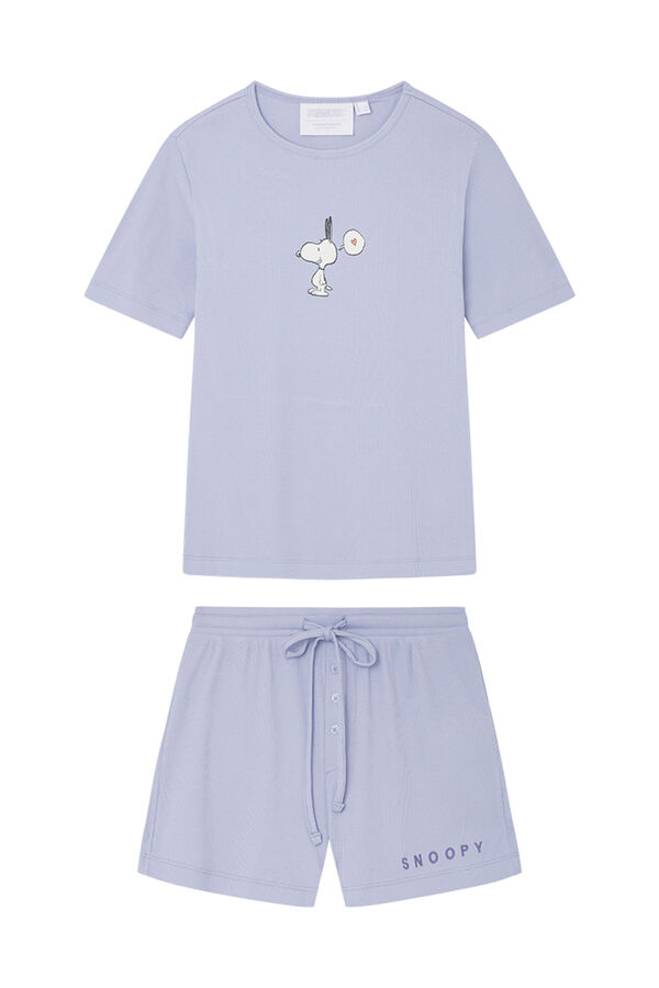 Womensecret Pijama corto algodón Snoopy morado/lila