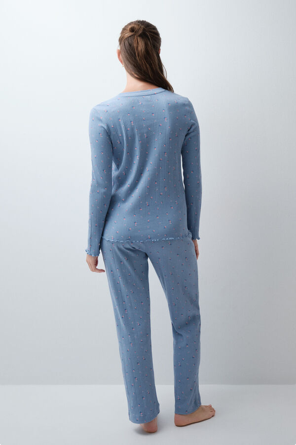 Women'secret Multicoloured cotton long pyjamas blue