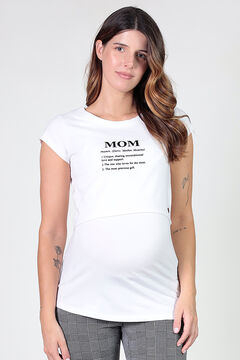 Womensecret Maternity nursing "Mom" T-shirt Weiß