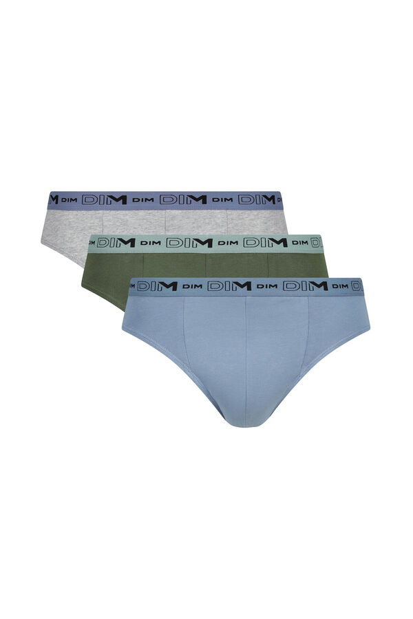 DIM Pack de 3 slips de algod&atilde;o el&aacute;stico org&acirc;nico multicolour