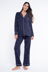 Ohma! Pyjama -Set mit Print Blau