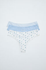 Women'secret Lot de 3 culottes br&eacute;siliennes imprim&eacute; No&euml;l bleu imprim&eacute;