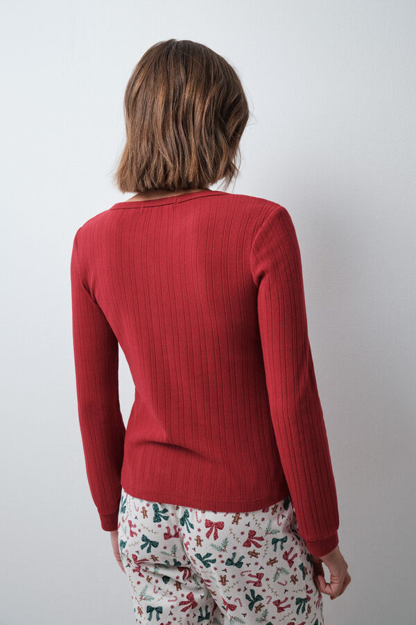 Women'secret Burgundy long sleeve T-shirt red
