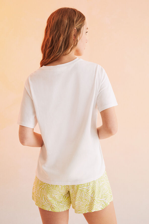 Womensecret T-shirt 100 % coton Snoopy blanc beige