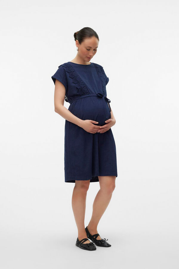 Womensecret Vestido corto de algodón maternity y lactancia  blue