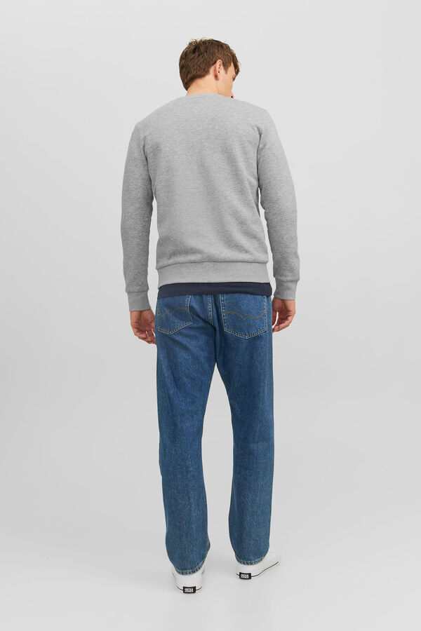 Jack & Jones Sudadera cuello redondo print logo grey