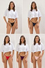 Trendyol Pack de 5 tangas hilo invisibles estampado