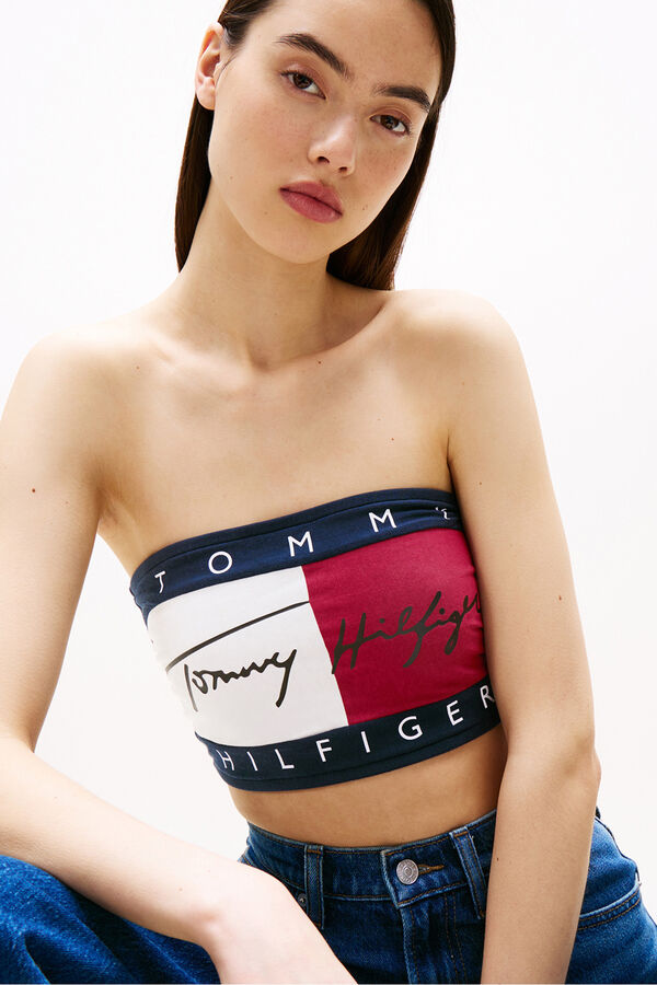 Tommy Hilfiger Flag bandeau bikini top TOMMY HILFIGER blue