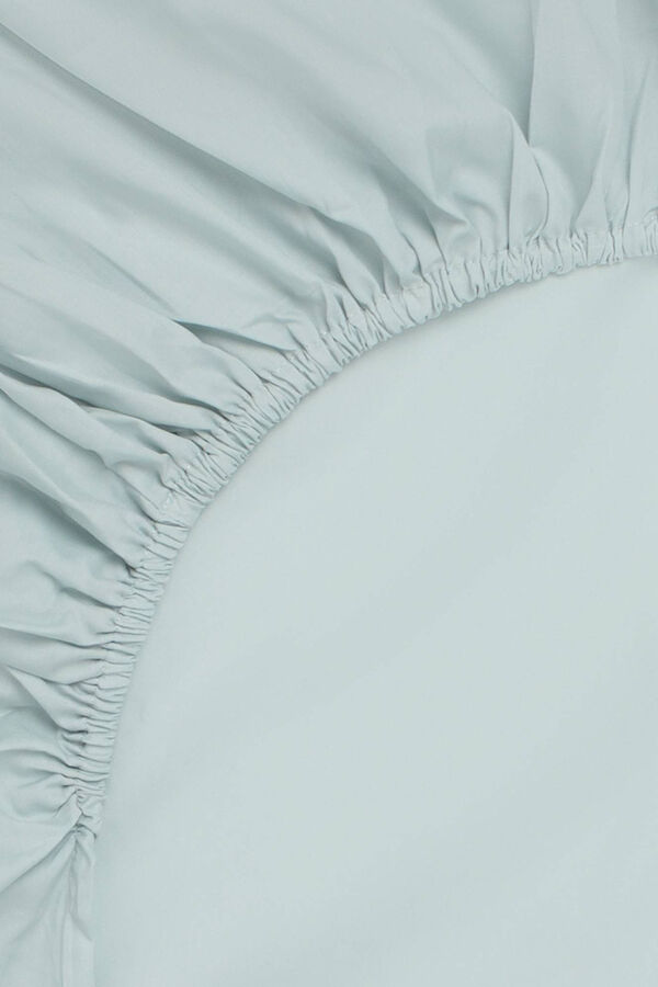 Womensecret Spannbetttuch Bio-Baumwolle. Bett 180-200 cm. Blau