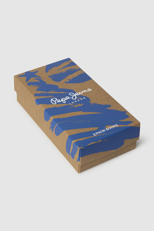 Pepe Jeans Pack de 3 calcetines rayas Navidad negro