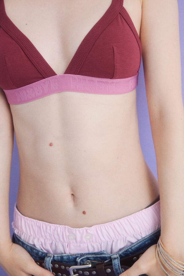 Womensecret Cotton wine triangle bra red