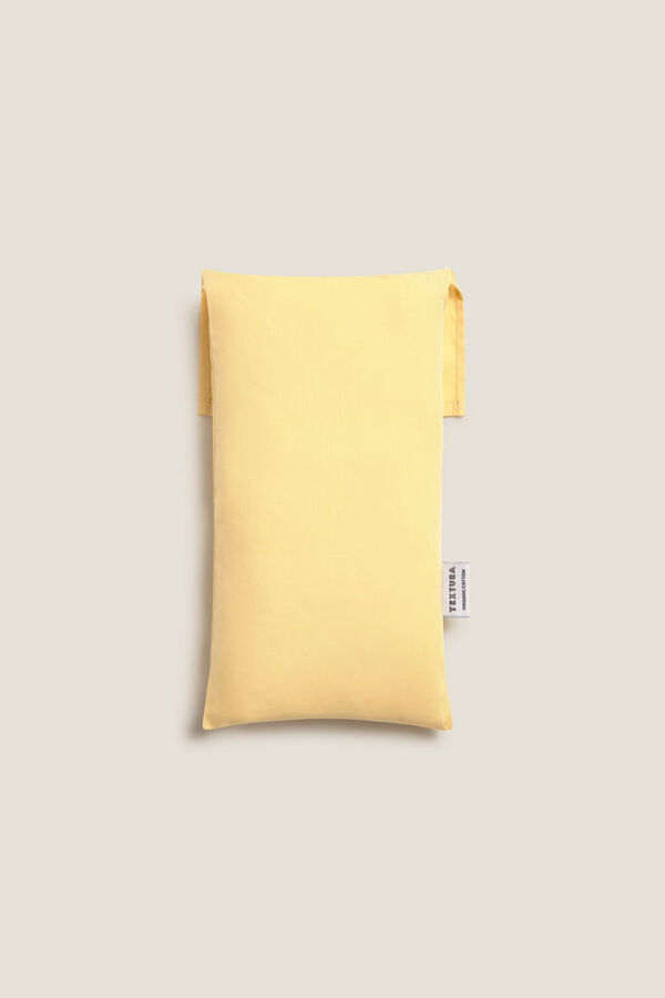 Textura Funda almohada algod&oacute;n org&aacute;nico amarillo
