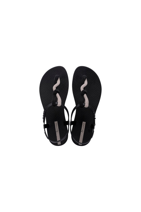 Ipanema Sandalia con tira en T y nudo negro