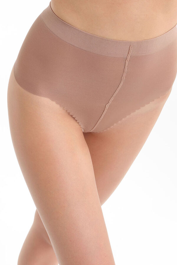 Womensecret Teint de Soleil 17 denier summer tights with flat tummy shaping  Smeđa