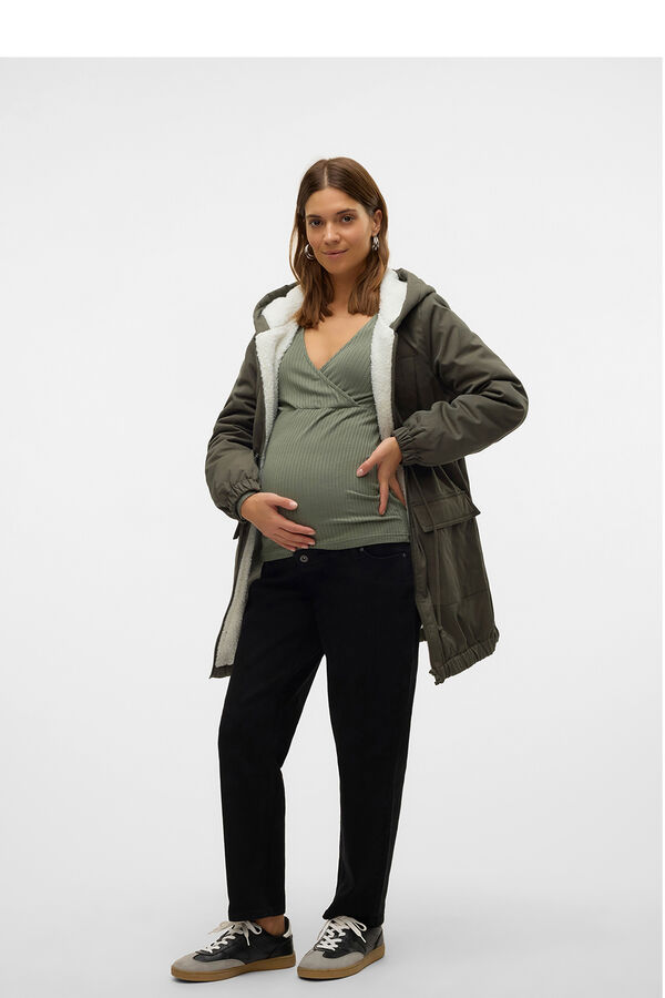 Mamalicious Special maternity , babywearing and post-pregnancy parka grey