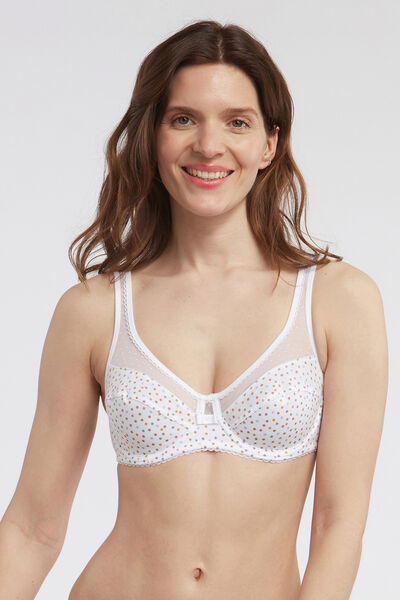 Womensecret Generous underwired bra in organic cotton Weiß
