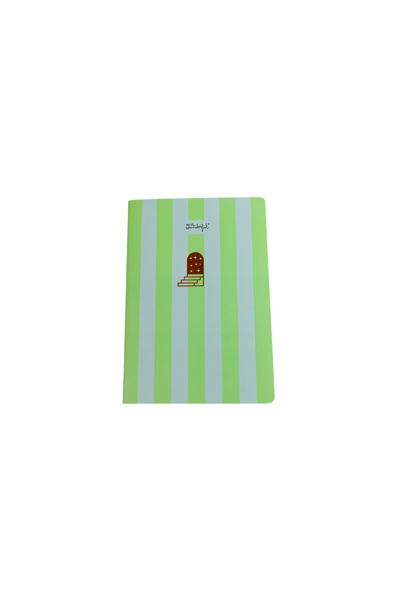 Mr. Wonderful Caderno A5 riscas verdes e azuis