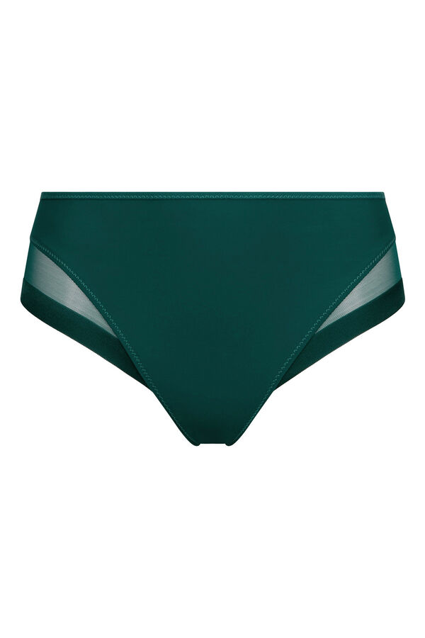 Womensecret Classic panties in soft microfibre with mesh details vert
