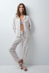 Women'secret Deer print classic long pyjamas nude