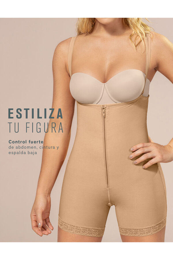Leonisa Braga faja tipo short de control fuerte levanta gl&uacute;teos beige