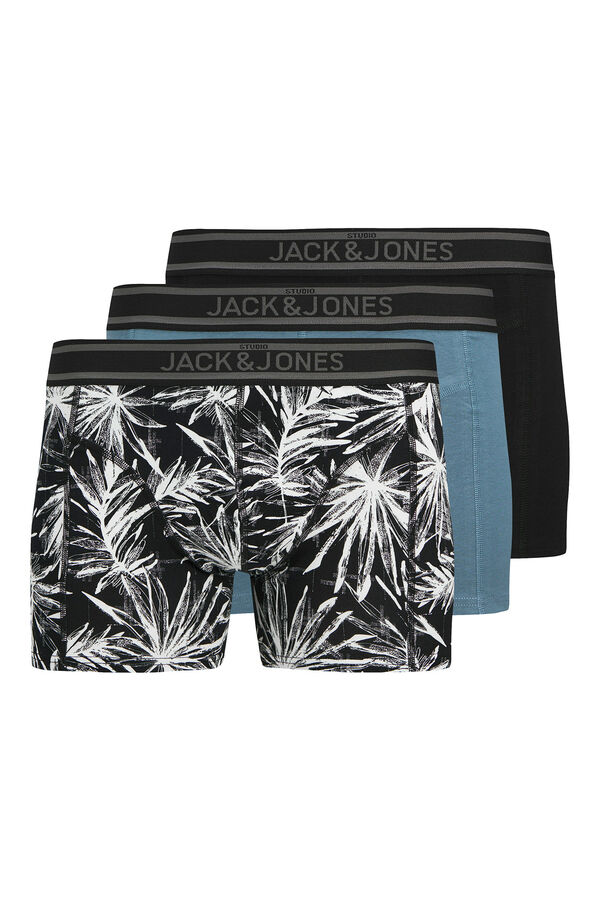Jack & Jones Pack 3 b&oacute;xers estampados negro