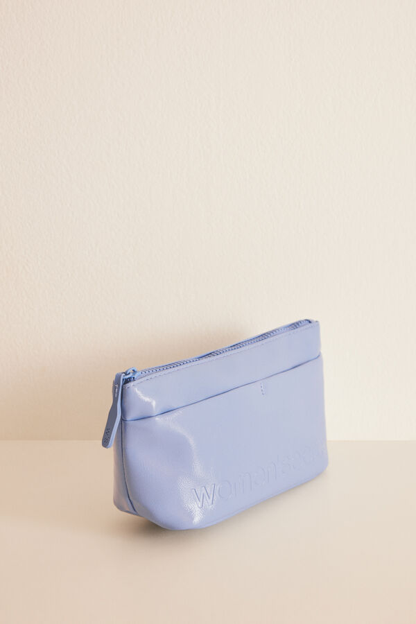 Womensecret Small blue patent toiletry bag blue