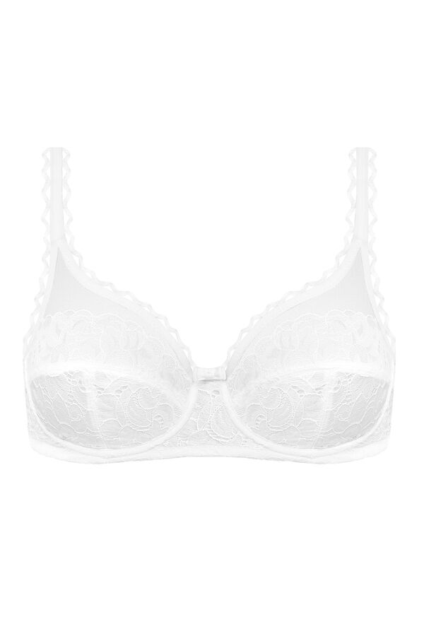 Womensecret Support bra with recycled lace  white