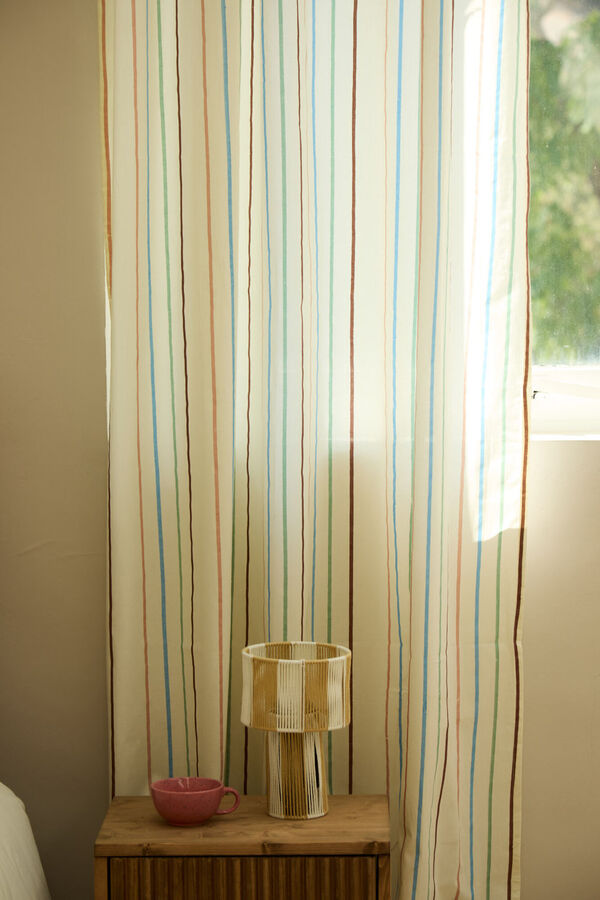 Calma House Multicoloured striped curtain Camp 140x280 printed