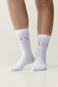 Born Living Yoga Wei&szlig;-fuchsia-rosa Socken Acari