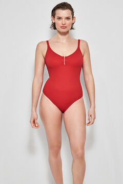 Womensecret Plus size non-wired swimsuit burgundy