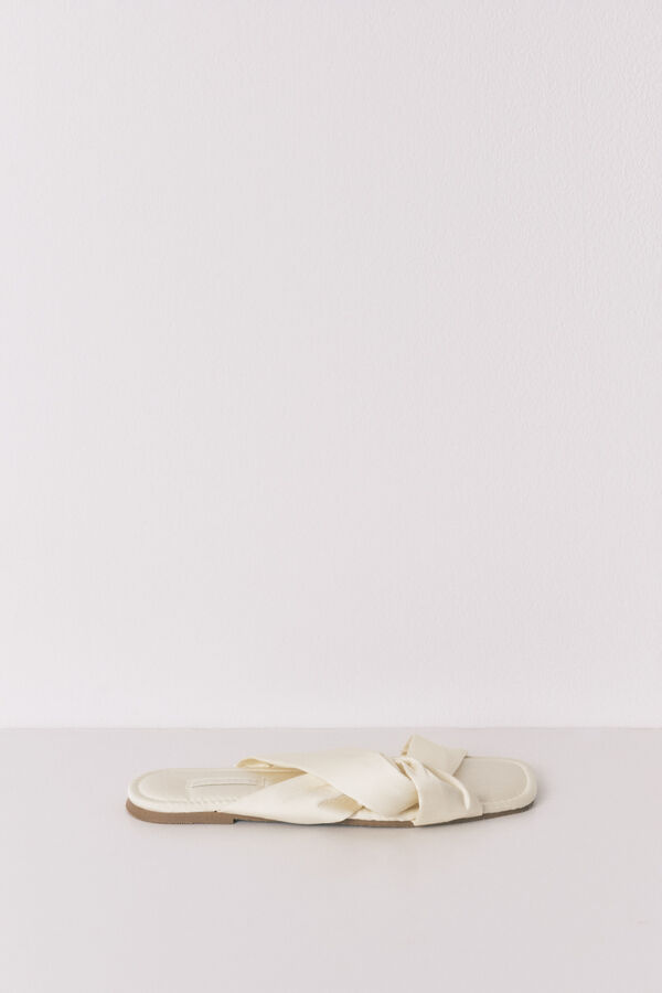 Women'secret Pantoufles satin n&oelig;ud jaunes imprim&eacute;