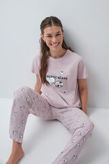 Women'secret Pyjama long en coton Snoopy rose rose